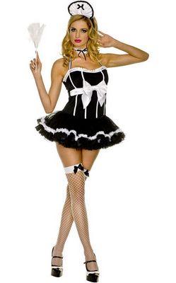 Sexy French Maid Tutu Dress Outfit Halloween Costume